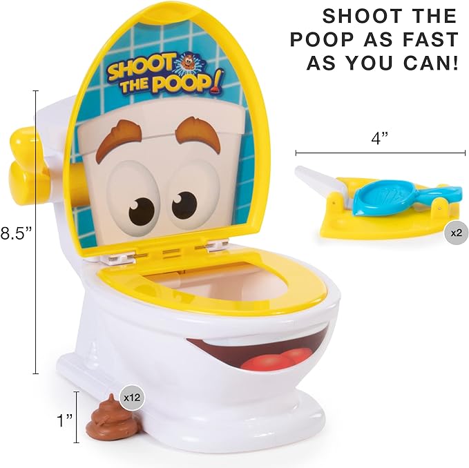 Brybelly The Original Shoot The Poop - Funny Family Game - Fast and Frenzied Flushing Poop Game with Fun Sounds for Kids