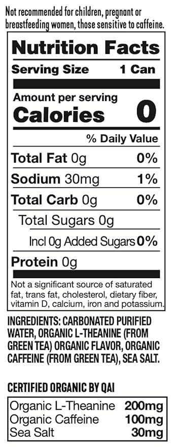 ARDOR ENERGY Sparkling Water with 100mg Natural Caffeine & 200mg L-Theanine from Organic Green Tea for Smooth Energy & Focus | Healthy Energy Drink | No Sugar, Zero Calories, Vegan, Gluten-Free | Tropical Variety (Pack of 6, 12oz cans)
