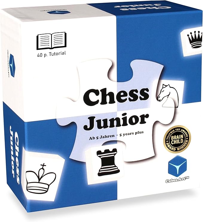 Chess Junior - Chess Set for Kids Ages 4 5 6 7 8, Board Game, Winner of The Brain Child Toy Award, Blue