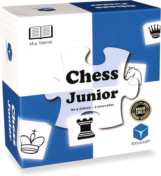 Chess Junior - Chess Set for Kids Ages 4 5 6 7 8, Board Game, Winner of The Brain Child Toy Award, Blue