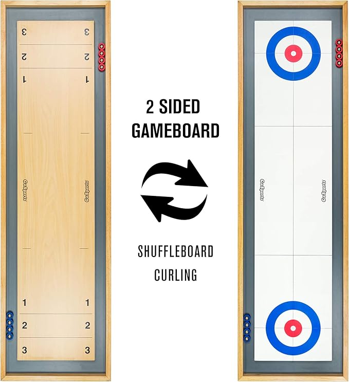 GoSports Shuffleboard and Curling 2 in 1 Tabletop Board Game