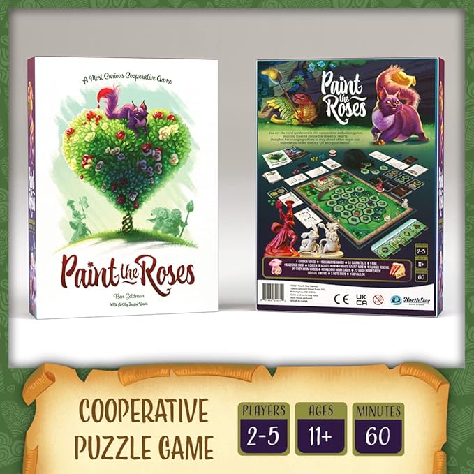 Northstar Game Studio Paint The Roses Board Game | Cooperative Strategy Game for Adults, Teens and Families | Alice in Wonderland Puzzle Game | 2 to 5 Players, Play in 60 Minutes