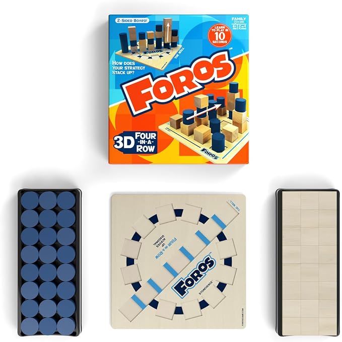 Foros 3D Board Game | Strategy Board Games with Unique 3D Gameplay | Family Games for Kids and Adults | Fast-Paced, Easy to Learn & Fun to Play | Beautiful Wooden Design for Game Night & Parties