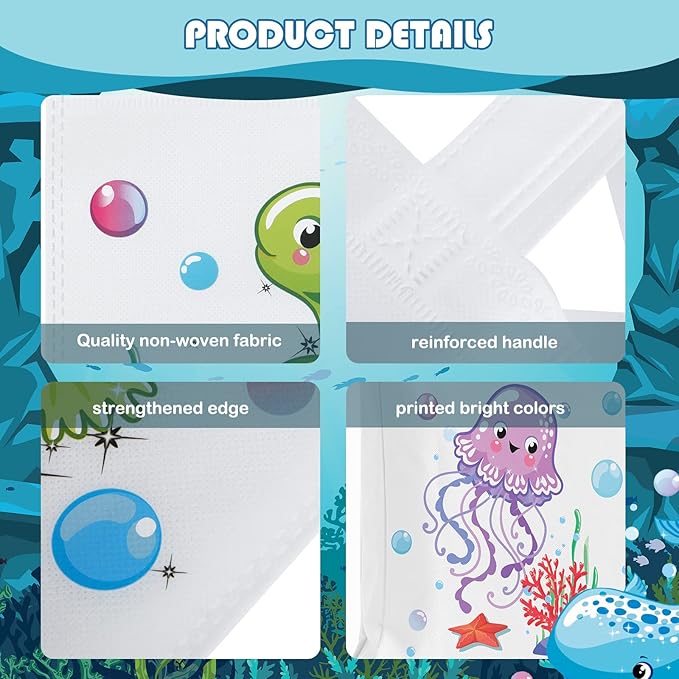 Ferraycle 24 Pcs Sea Animals Party Favor Bags Under the Sea Goodie Bags Cute Marine Favors Treat Supplies for Baby Shower Birthday Party Decor