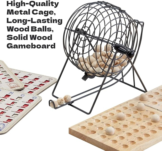 Front Porch Classics State Fair Bingo Deluxe Edition - Craftsmanship for an Authentic Retro-Style Experience - Intergenerational Fun for Friends and Family, 10x11x14 in