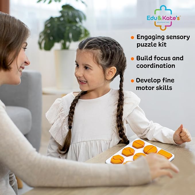 Edu&Kate’s Shape Puzzles for Kids - Montessori Shape Matching Game for Toddlers - 54 Puzzles, 3 Boards, 9 Challenge Cards + Activity Box - Autism & Early Learning Educational Sorters - Stage 4