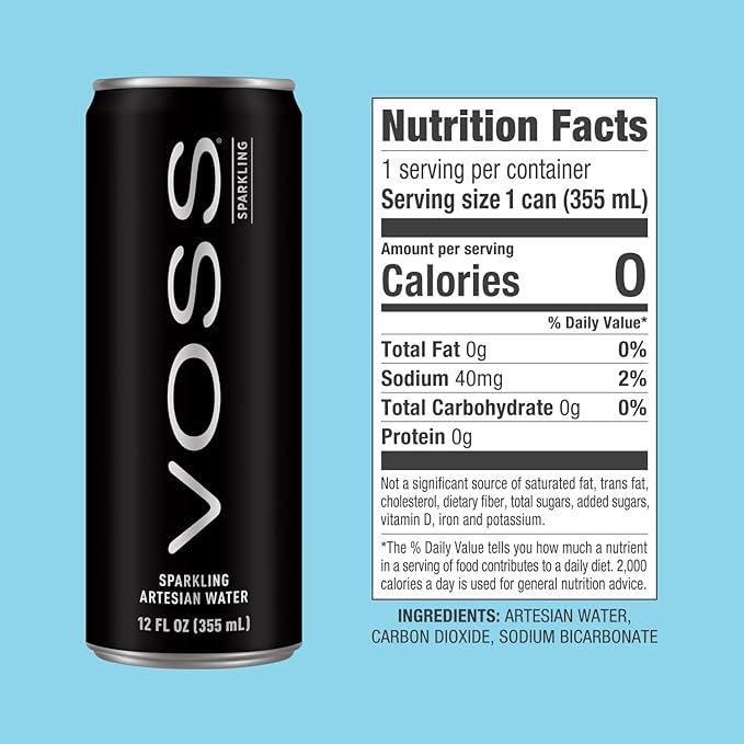 VOSS Artesian Sparkling Water Cans - 3 Pack of 8 – 24 Slim Cans - Pure Carbonated Water Refreshment - Perfect for Celebrations, Home, Office, On-the-Go Hydration