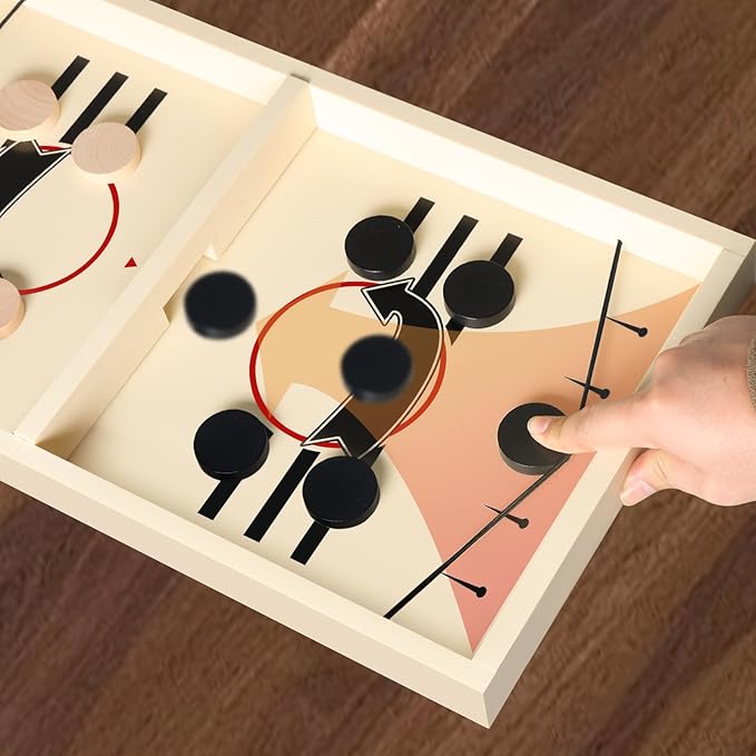 Extra Large Fast Sling Puck Game, Super Sling Puck Board Game | Foosball Winner String Puck Game Super Sling Hockey Table for Family Game Night & Parties
