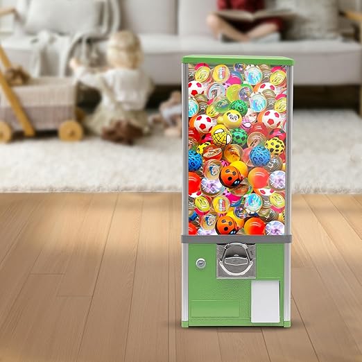 Vending Machine, Gumball Bank Gumball Machines, Mini Vending Machines, Toy Vending Machine for Perfect for Birthdays, Christmas and Kiddie Parties 10.24x10.24x25.2 in (Light Green)