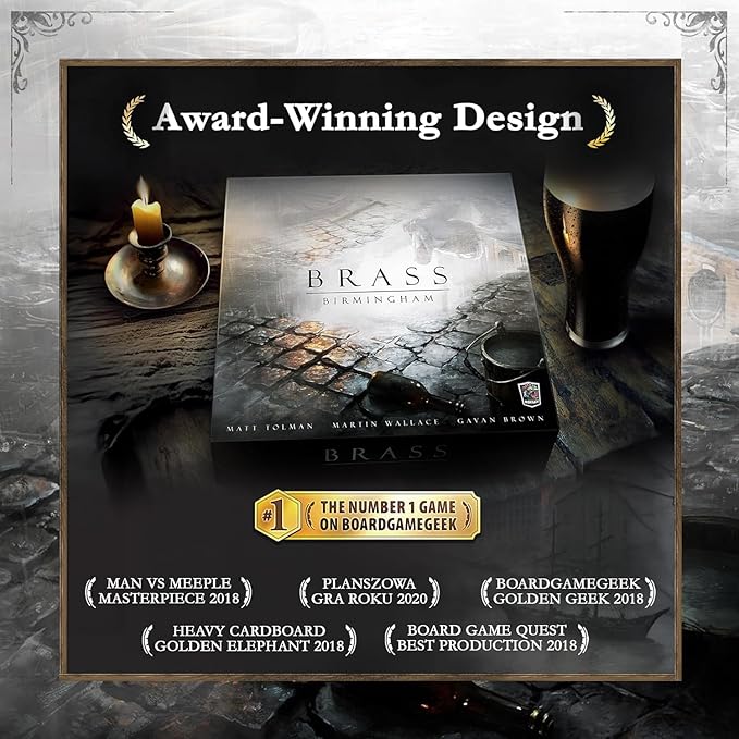 Brass: Birmingham - an Economic Strategy Game for 2-4 Players | #1 Board Game on Board Game Geek | Ages 14+ | Plays in 60-120 Minutes