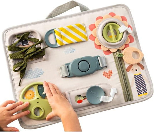 Taf Toys Snap'n Learn Board Busy Board for Toddlers 18 Months & up Montessori Sensory Activity Board Travel Toy Non-Toxic Educational Learning Toy for Boys & Girls Birthday Gift