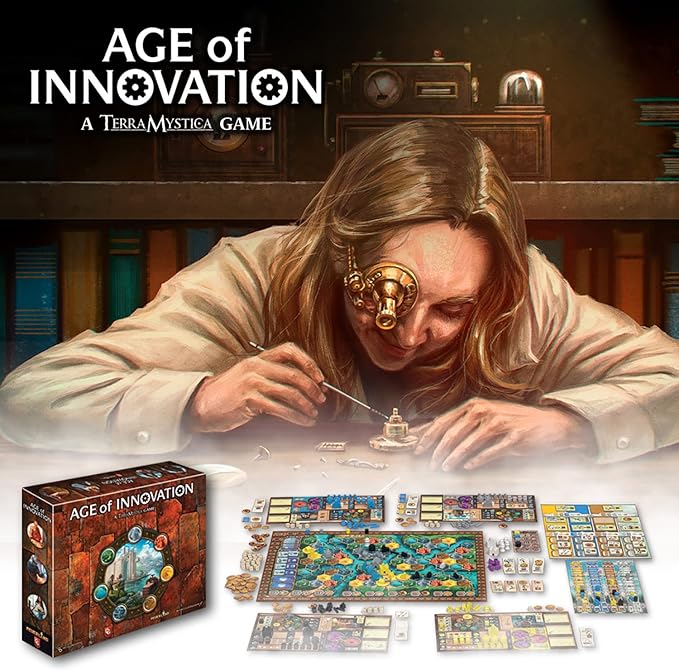 Age of Innovation - A Terra Mystica Game, Faction Strategy Board Game, Ages 14+, 1-5 Players, 40 Min