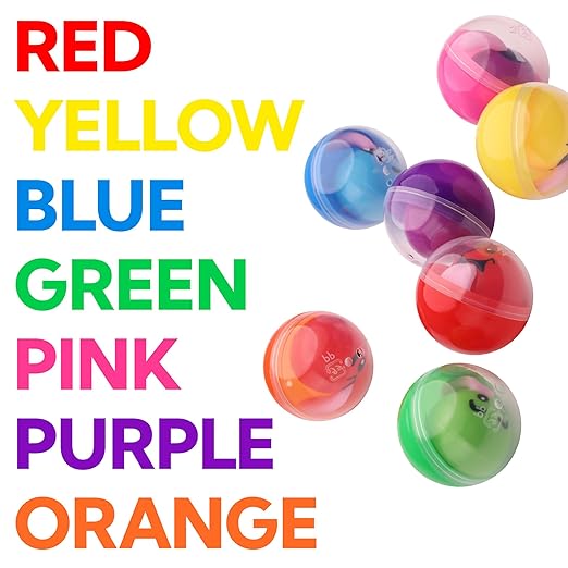 Capsule Vending Machine Translucent Round Capsules Empty 25 pcs 2.6 inch - Gumball Machine Capsules Bulk Claw Machine Refills Easter Basket Stuffers Birthday Gifts Pinata Stuffers DIY Craft Supplies