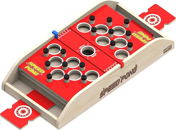 Speed Pong - Ball Bouncing Table Top Game for All Ages, Wooden 2-Player Challenge Game, Fun for Kids & Adults, Perfect for Parties & Family Gatherings