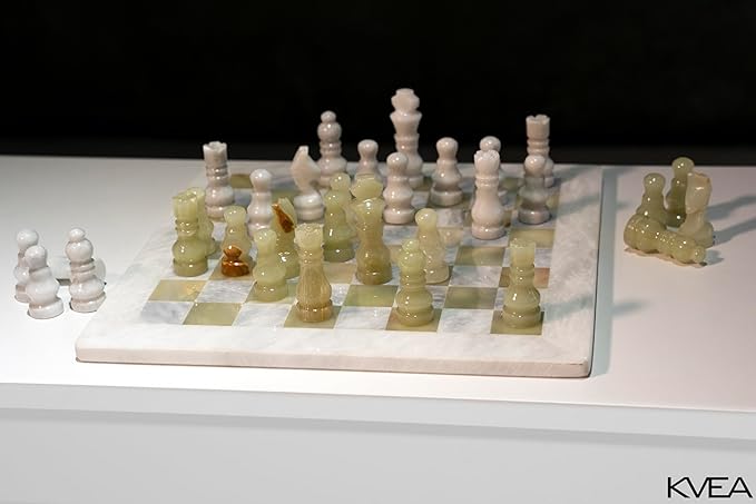 11-Inch Marble Chess Set – Handcrafted Luxury Board Game for Home & Office Décor – Unique Gift Idea for Chess Lovers – Premium Quality, Classic Design, Suitable for Decor