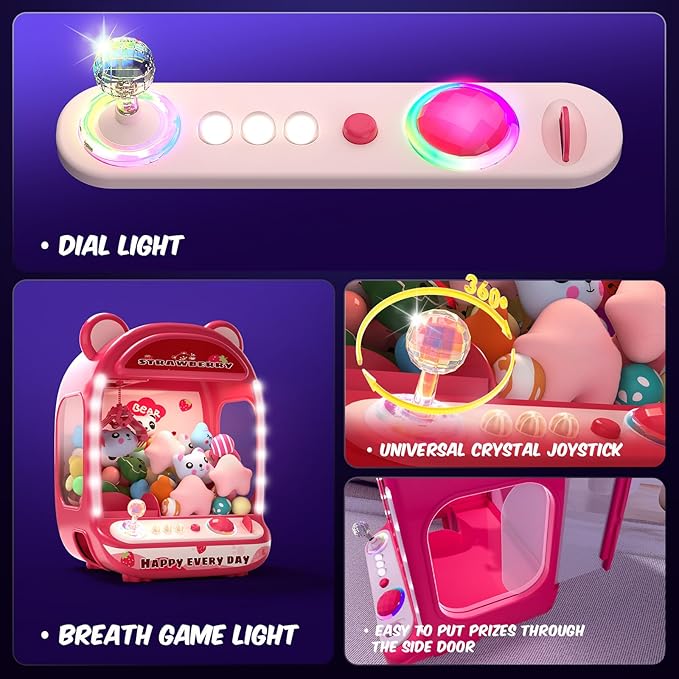 Skirfy Claws Machines for Kids,Unicorns Toys for Girls Age 6+,Mini Vending Machine with Plush Toys,Candy Dispenser Machine,Claws Game Machine,Easter Birthday Gifts for Kids