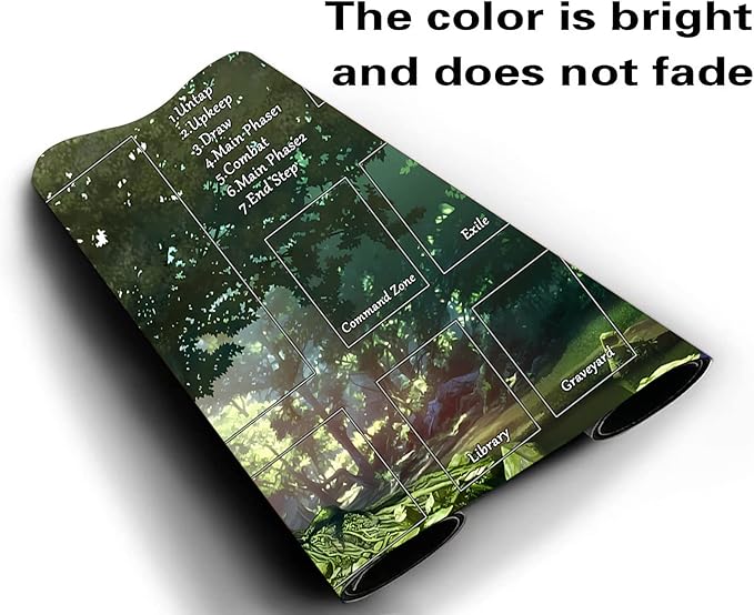 MTG Playmat, Game Play Mat for MTG TCG 24 x 14 inches Trading Card Inked Game Playmats with Storage Bag Smooth Rubber Surface Battle Game (Playmat 4)