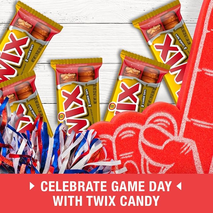 TWIX Bulk Chocolate Candy Individually Wrapped, Full Size, Caramel Chocolate Cookie Candy Bar, Perfect for Snacks, Parites, Goodie Bags, Holidays 36-Count Box