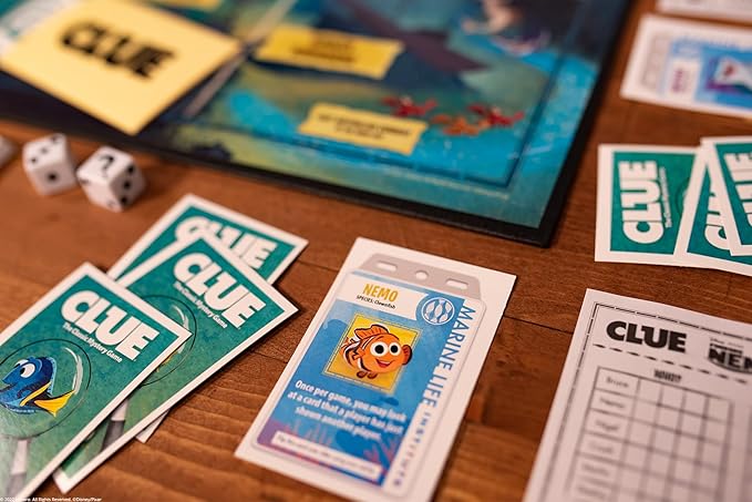 CLUE: Finding Nemo | Collectible Clue Game Based on Disney and Pixar’s Animated Films | Great for Family Game Night | Officially-Licensed Game with Familiar Locations and Iconic Characters