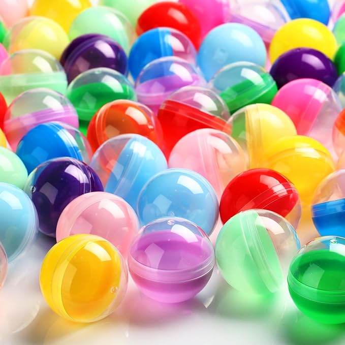 120 Pcs 2 Inch Empty Vending Machine Capsules Colored Round Capsules Toy Bulk Gumball Machines Plastic Balls Small Plastic Containers for Easter Party Favor Themed Gift (Classic Color)