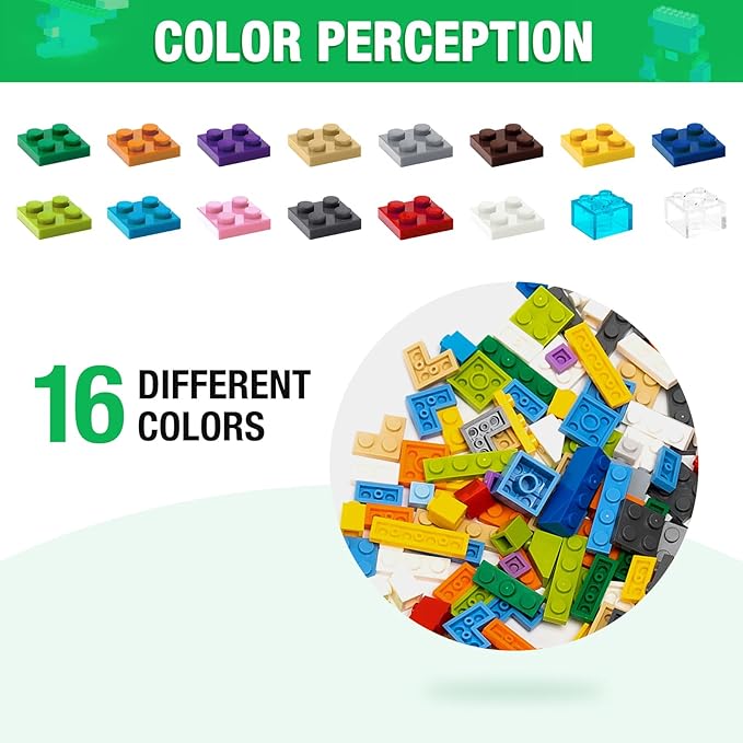 1600 Pieces Building Bricks, Building Bulk Block with 2 Packs 24x24 Studs Sticky Plate and 46PCS Wheel Accessory - 100% Compatible with All Major Bricks, Gfits for Kid - 18 Shape/16 Color