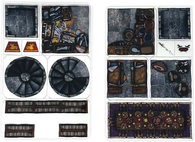 Castle - 40pc Double-Sided Castle & Terrain Pieces for Starters & Masters Alike - Roleplaying Objects for Dungeons & Dragons - Immersive Map Accessories for DND 5E, Pathfinder & Warhammer RPGs