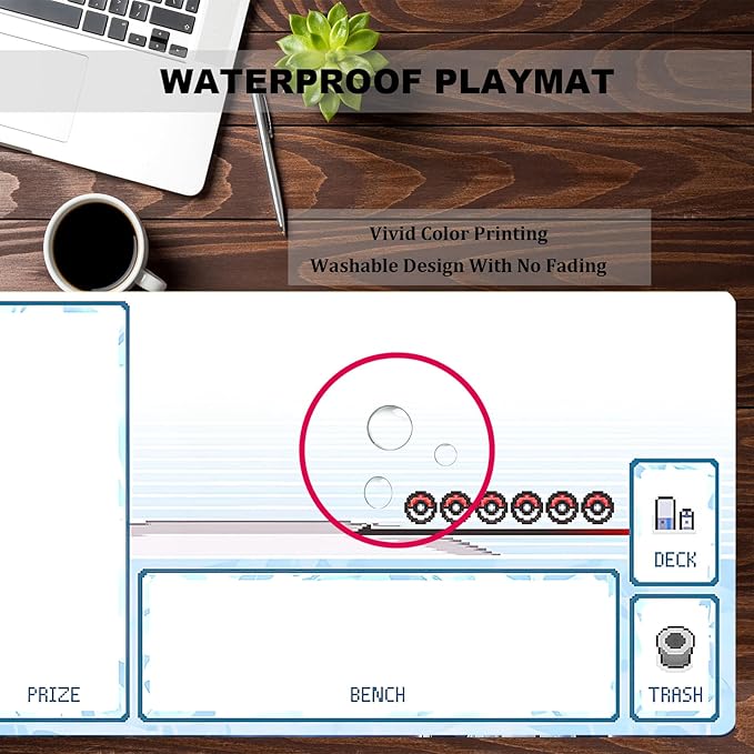 playmat Duel Mat Gaming Competition Pad Mat Card Binder Deck 23.6x13.7in (Blue)