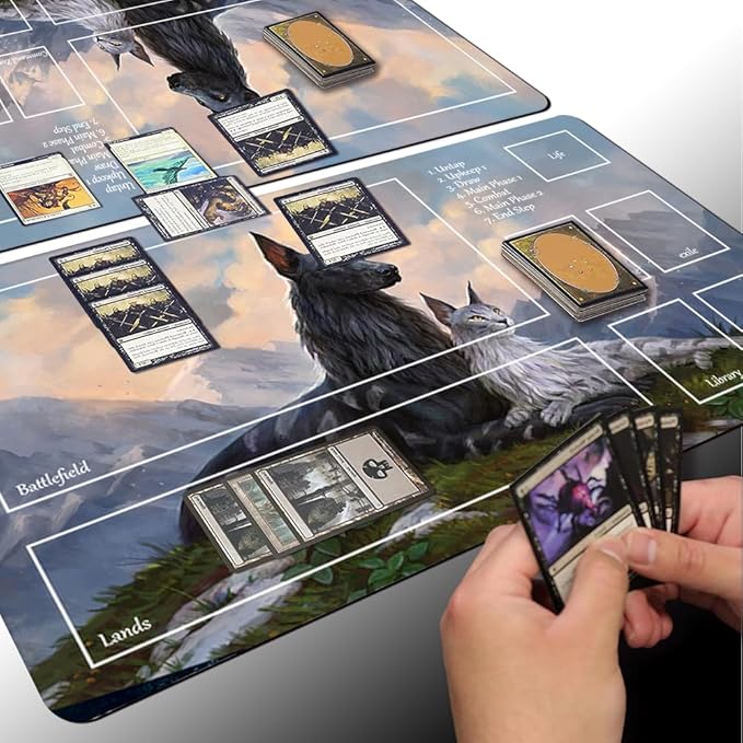Board Game MTG Playmat Games Size 60X35 cm CCG Compatible for TCG RPG CCG Play mats (RIN and SERI, INSEPARABLE-Zone)