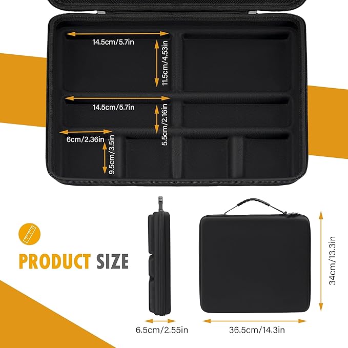 BRAPPO Hard Portable Board Game Case with Removable Tray Compatible with Monopoly,Sorry, Sequence, Candy Land etc Various Board Games.(Case only)(Black)