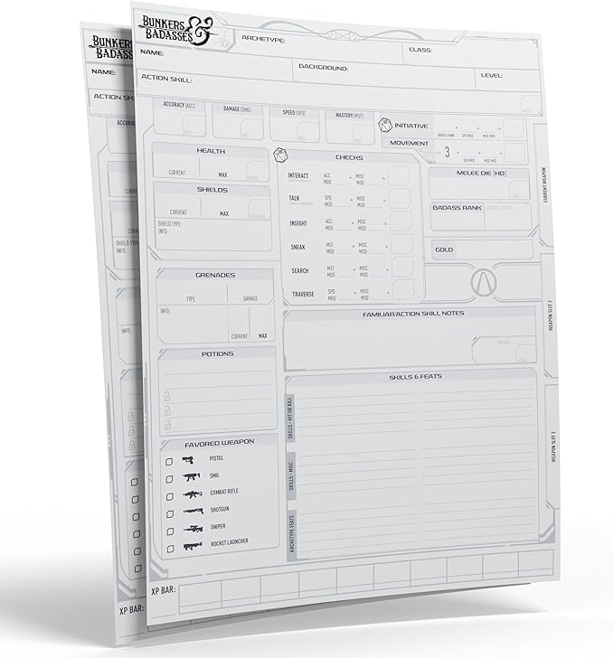 Bunkers & Badasses RPG: Sourcebook - Deluxe Edition - Box Loaded W/ Book, Miniatures, GM Screen & More, Official Borderlands License