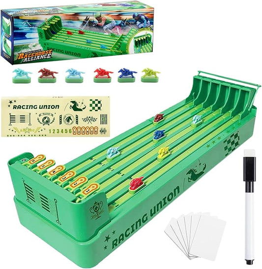 Junbinwon&NP Electronic Horse Racing Game 6-Horse Racing Table Games Portable Family Party Entertainment Games (6 Card and1 erasable Marker Pen Attached)