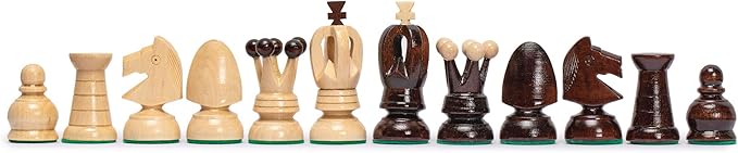 Husaria European International Chess Wooden Game Set, King's Classic - 18-Inch Large Size Chess Set - Folding Board with Felt Bottom Chessmen