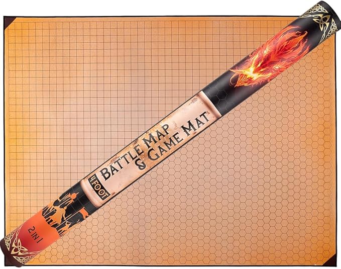 da Vinci's Room 2-in-1 DND Battle Map and 4 Foot Rubber Game Mat 48x36 inches with Dry Erase Square or Hex Grid - DND Battle Mat, D&D Map for D&D, Board Games, TTRPGs and Other Tabletop Games