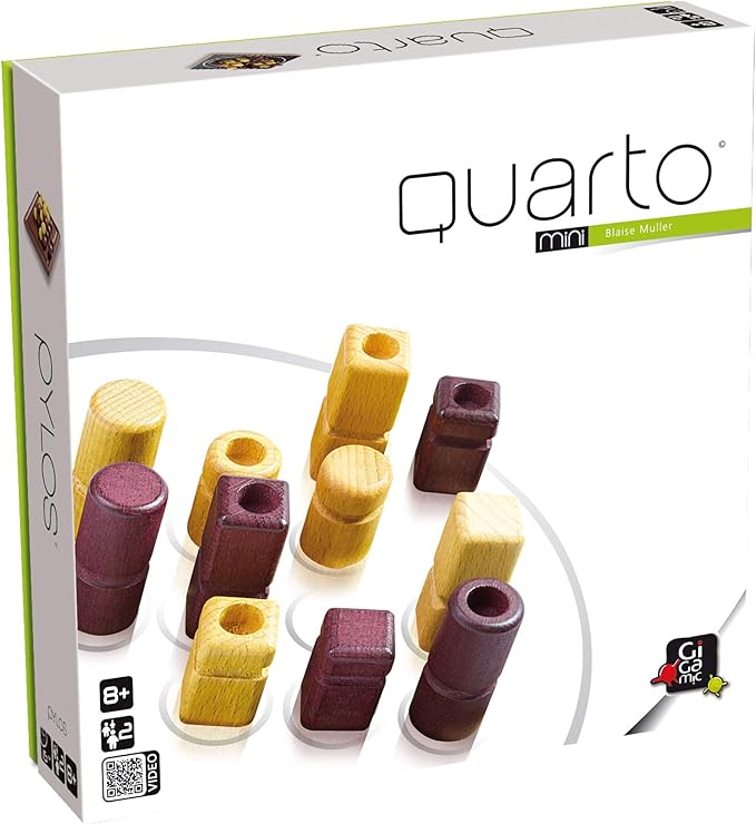 Quarto Mini | Travel-Friendly Strategy Game for Adults and Families | Ages 8+ | 2 Players | 15 Minutes
