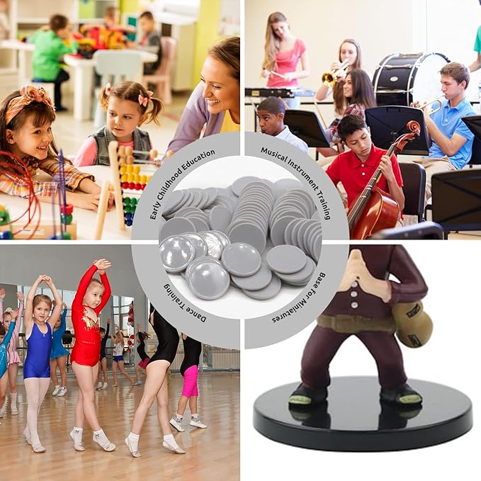 Set of 100 Opaque Plastic Learning Counters Mini Poker Chips Game Tokens with Storage Box (LightGray, 1.26 Inch)