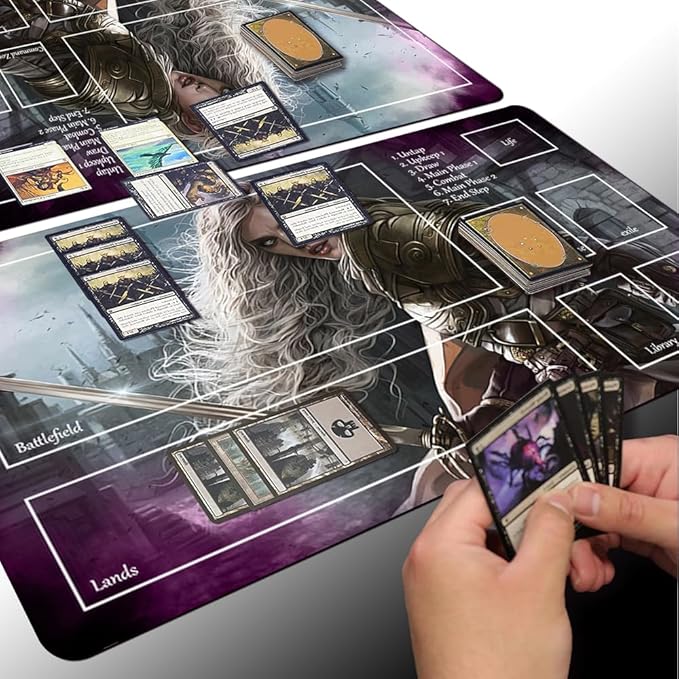 Board Game MTG Playmat Games Size 60X35 cm CCG Compatible for TCG RPG CCG Play mats (Thalia, Heretic CATHAR-Zone)
