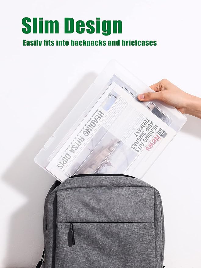 Denkee 8 Pack A4 Paper Organizer Box, Plastic Board Game Storage for Art Supplies 8.5" x 11" US Letter, Portable Scrapbook Paper Organizer Containers for Craft and Arts Storage