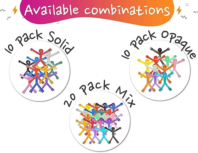 MagMen Magnetic Travel Toys: Stretchy, Fun, and Educational Fidget Toys for Kids and Adults Ages 3 and up 10 Opaque