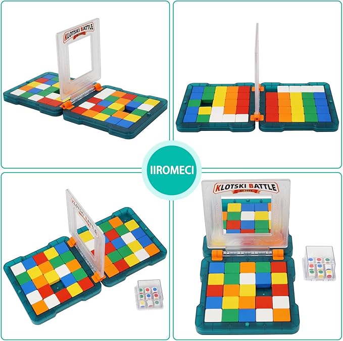 Race Game, Fast-Paced Brain Teaser Travel Board Games for Kids and Adults, Shape Matching Head to Head Super Slide Puzzle Game for Two Player, Magic Block for Family Game Night, Ages 6+