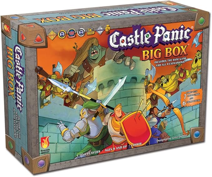 Castle Panic Big Box 2e | Family Board Game | Board Game for Adults and Family | Cooperative Board Game | Ages 8+ | for 1 to 6 Players | Average Playtime 45 Minutes | Made by Fireside Games, Blue