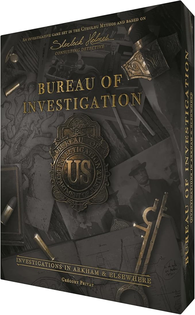 Bureau of Investigation: Investigations in Arkham & Elsewhere Board Game, Cooperative Mystery Game for Kids & Adults, Ages 14+, 1-8 Players, 120-240 Minute Playtime, Made by Space Cowboys