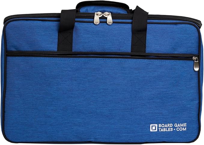 Board Game Bag - Fits 7 Standard Boxes - Carry With Backpack/Shoulder Strap/Luggage Slip - Padded For Protection - Duffle Bag For Travel Or Game Night - Pocket For DND Accessories (Royal Blue)