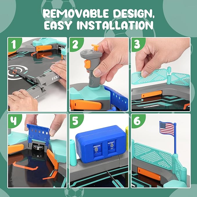 Mini Foosball Games for Kid Age 3-5 6-8, Soccer Board Games, Soccer Toys Indoor Game Room Birthday Party Gifts for 3 4 5 6 7 8 9 10 11 12 Years Old Boys Girls