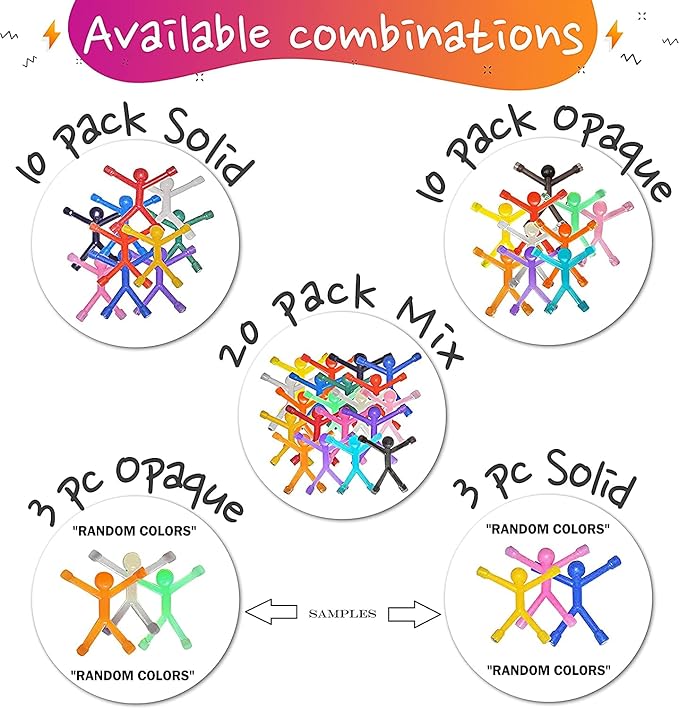 MAGMEN Magnetic Travel Toys, Stretchy, Fun, and Educational Fidget Toys for Kids and Adults Ages 3 and Up 20 Mix