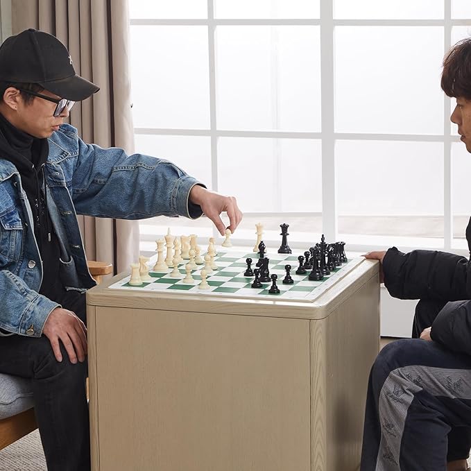 VEVOR Chess Set, 20 Inch Roll-Up Beginner Chess Board, Foldable Silicone Chess Game with Plastic Weighted Chess Pieces & Storage Bag, Portable Travel Chess Board Gift,Christmas Crafts Xmas Gift