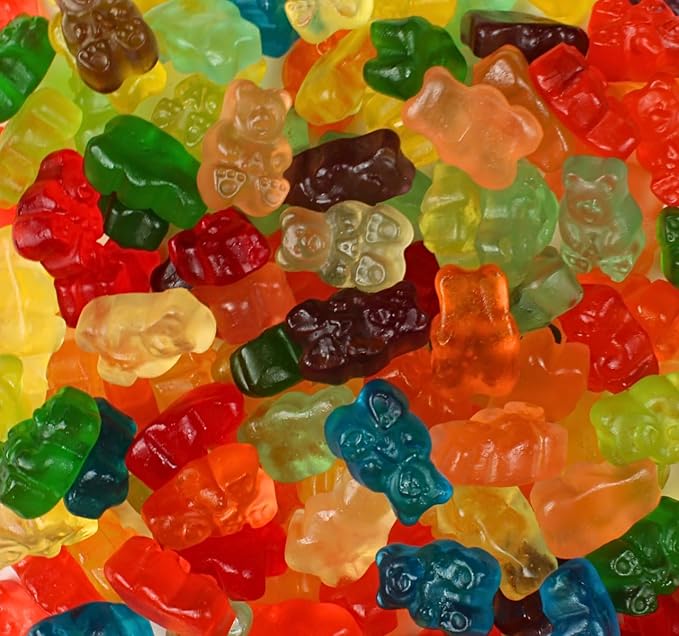 Assorted Flavored Gourmet Gummy Bear Mix - Mega Mix Fruity Gummy Bears Candy - Delicious Soft Textured Assortment, by Queen City Candy Cave (3 Pound)