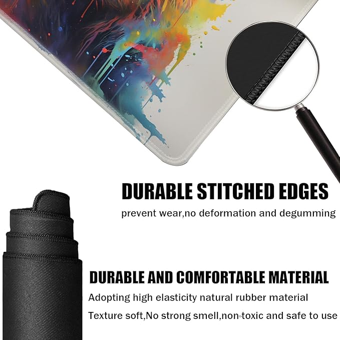 Board Game for TCG Playmat Table Mats Games Size 60X35 cm Mousepad Compatible for MTG RPG CCG Trading Card Game Play mats with 6 Dice (Playmat 138) Sloth