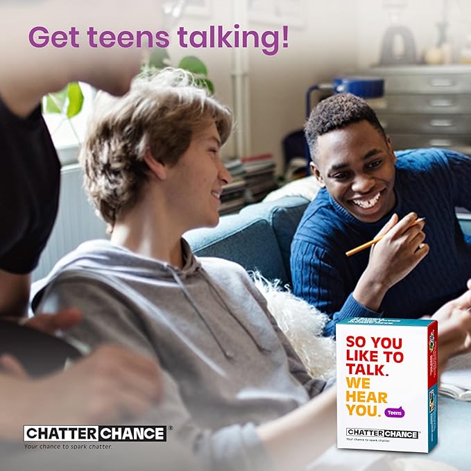 ChatterChance Conversation Starter for Teens | Exciting, Fun Conversation Games with Question Cards That Spark Connection & Understanding | Thought-Provoking Card Games for Teens with 80 Questions