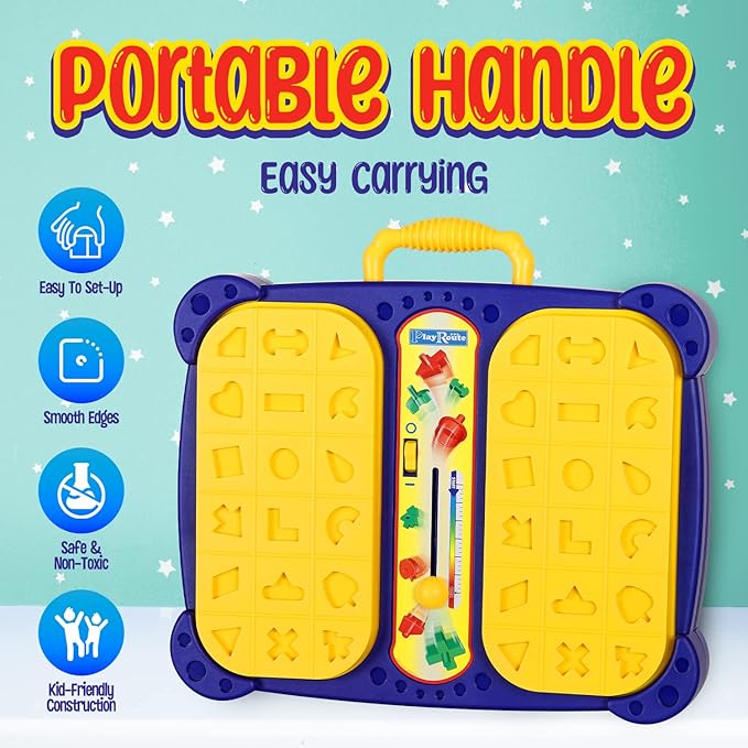 Shape Pop Up Board Game | 1 and 2 Player Game for Kids Ages 4-6-8+ | Educational Classic Board Game Shape Matching Puzzle Toys for Boys & Girls