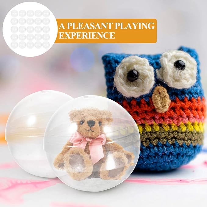 BESPORTBLE 50 Pcs Vending Machine Capsules, 1.75 Inch Small Empty Round Plastic Containers for Gumball Prizes and Party Favors